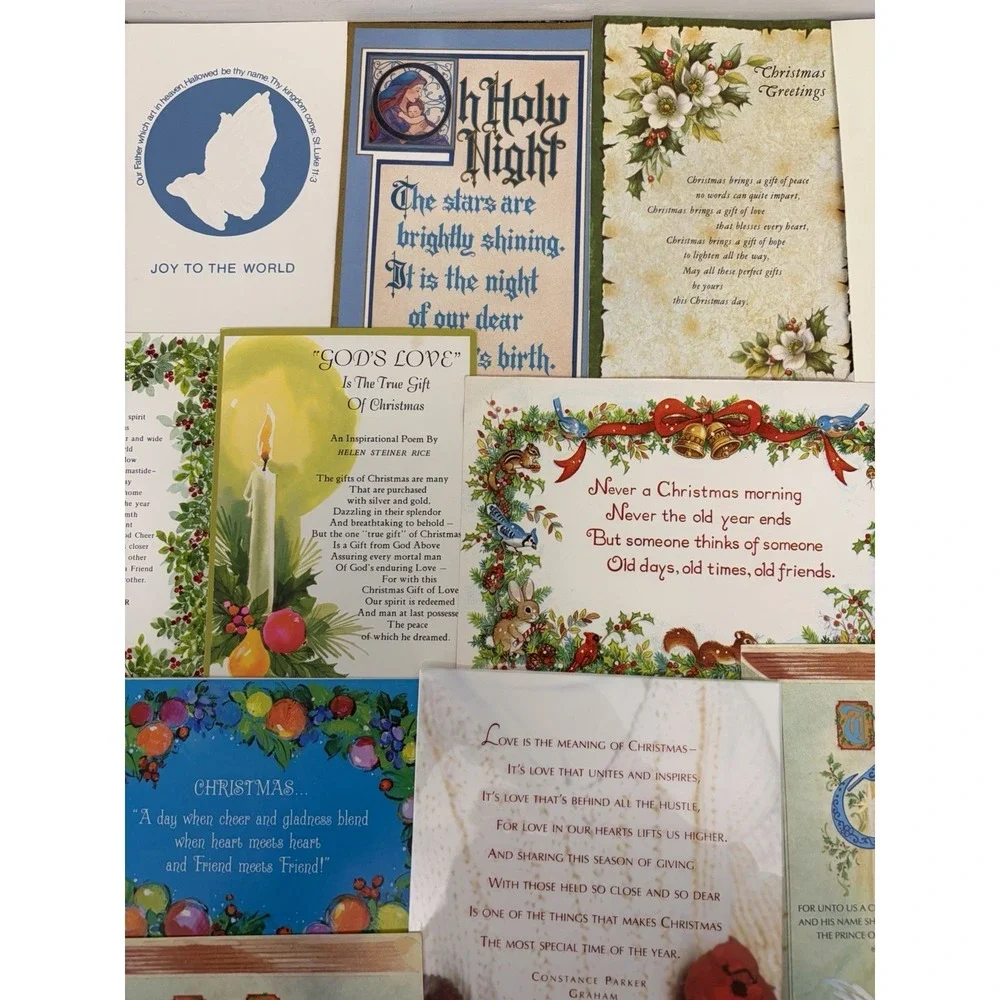 Vintage Christmas Cards Fronts ONLY Bible  Verses More Scrapbooking Crafts 50+